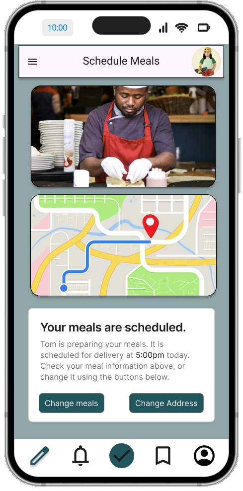 App screen 3 showing FitFresh meal scheduling